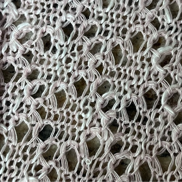 Two One Two 212 New York Open Knit Cardigan Crochet Boho Pink Hippie Beach XL - Picture 8 of 9